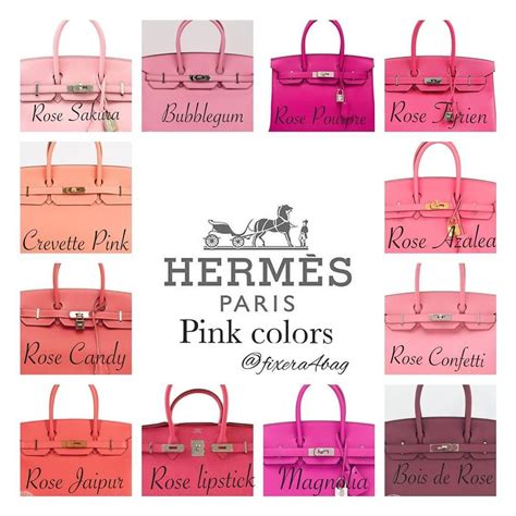 hermes handbag colors|hermes handbags color chart.